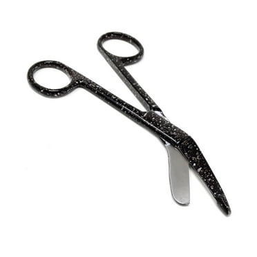 Black Dew Drops Pattern Color Lister Bandage Scissors 5.5" ( 14cm), Stainless Steel