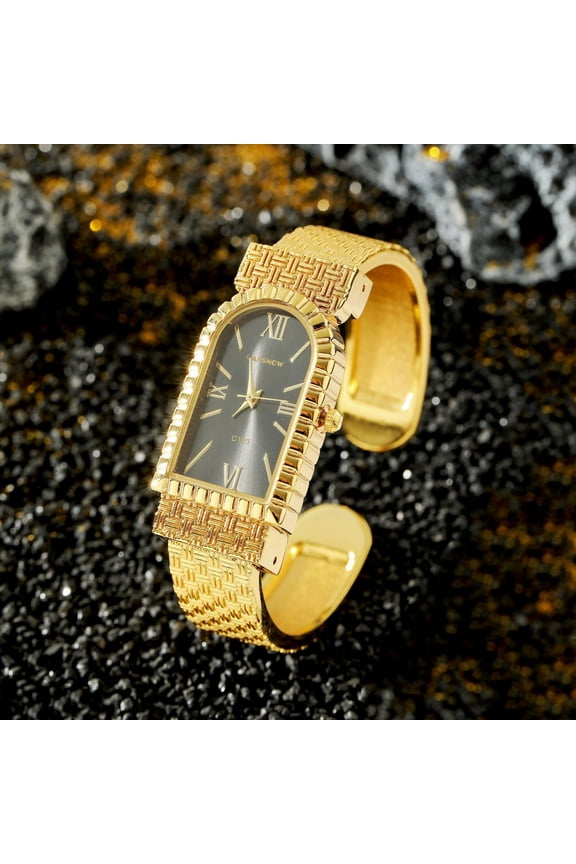 Black Dial Gold Rectangle Watch: Retro-Chic Luxury for Everyday Glamour