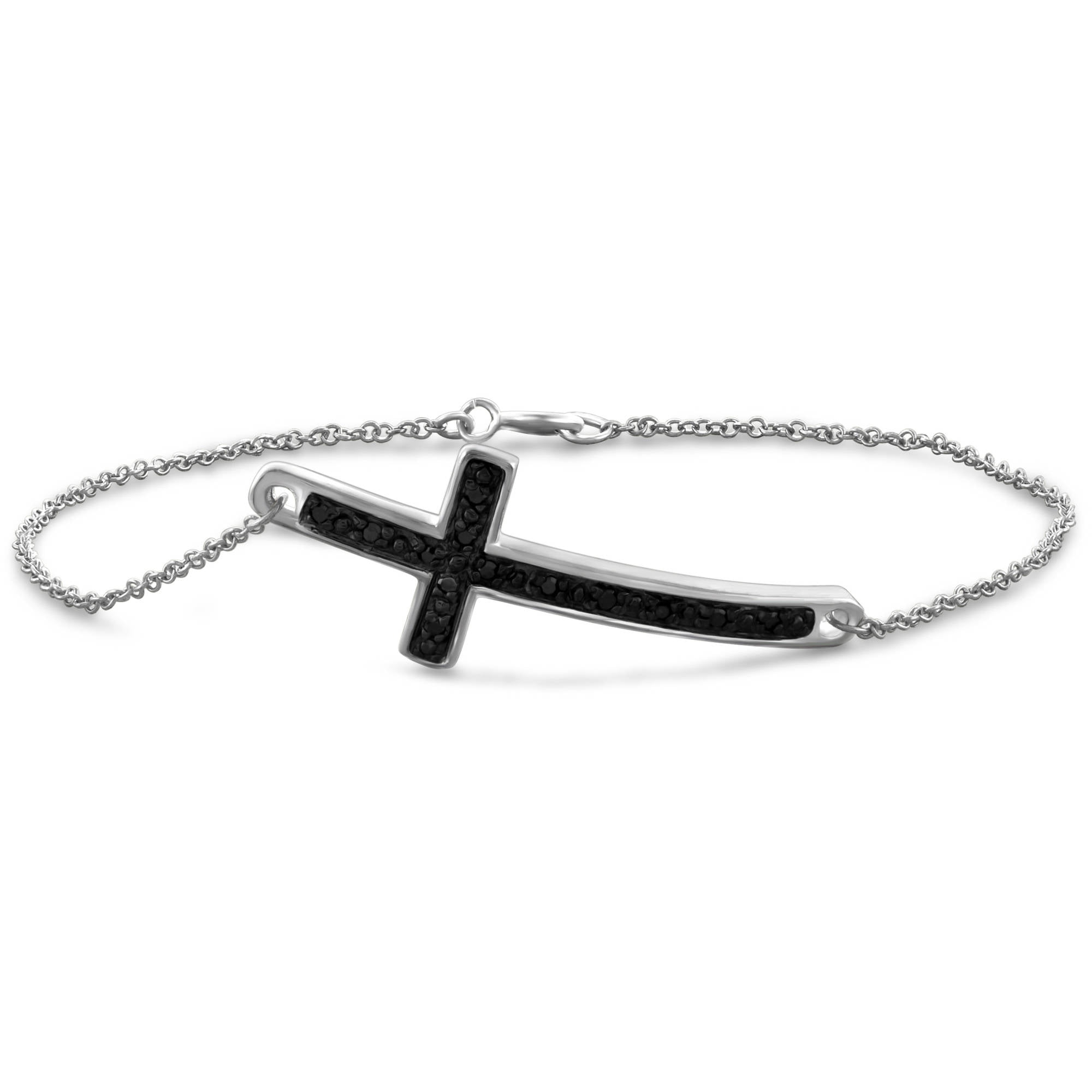 アクセサリー Vintage 50s Silver Chain Cross Bracelet CH in Box 925 Silver Vintage Classic Cross Flower Chain