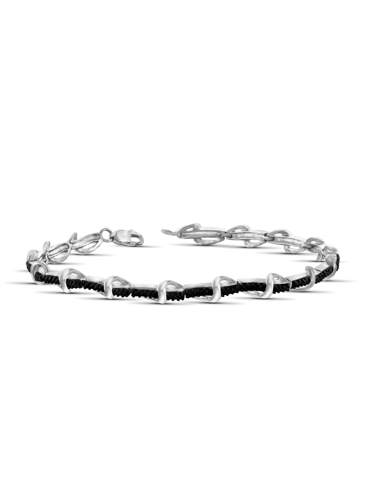 Black Diamond Accent Sterling Silver Fashion Bracelet, 7.25