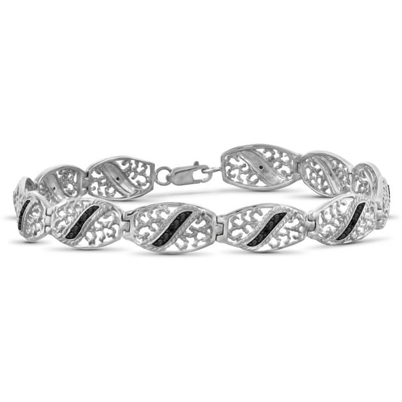 Black Diamond Accent Sterling Silver Fashion Bracelet, 7.25