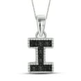 thumbnail image 1 of Black Diamond Accent Sterling Silver Initial Pendant, 1 of 4
