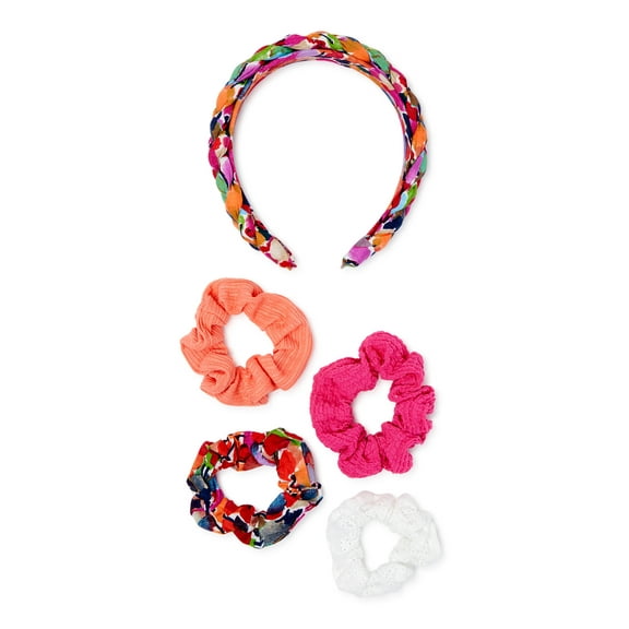Black Diamond Accessories Multicolor Braided Headband and Scrunchie Set, 5-Piece