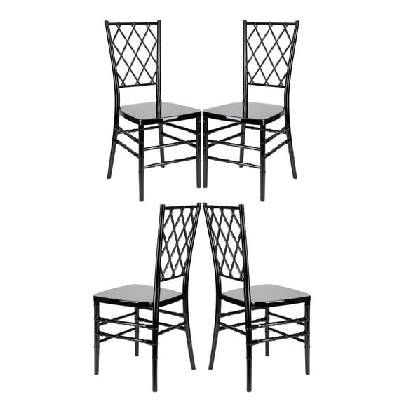 Black Diamond Back Chair - Sold in Sets of 4, Some Assembly Required by Chivari