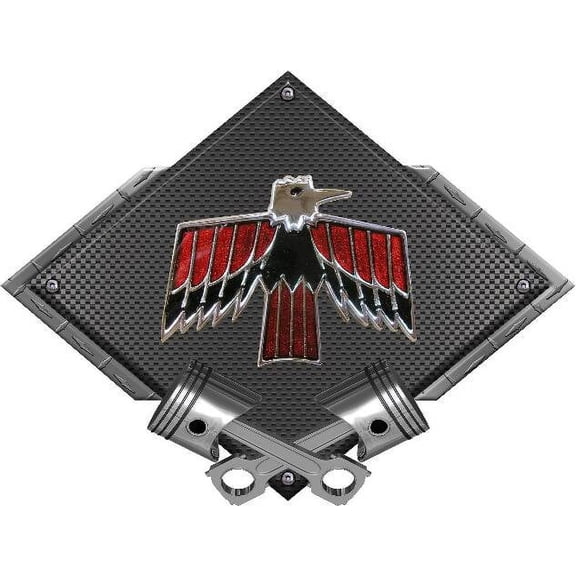 Black Diamond Cross Pistons Firebird Vintage Metal Sign Wall Hanging Art - 25" x 19"