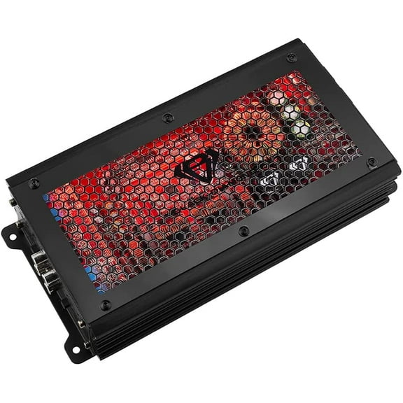 Black Diamond DIA-K4 Amplifier Car Audio, Full Range Class D Car Amp 2000 Watts - 4-Channel Monoblock Amplifier with Acrylic Window & LED Lighting