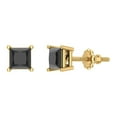thumbnail image 1 of Black Diamond Earrings Princess Cut 14K Gold 1.50 ct Glitz Design, 1 of 2