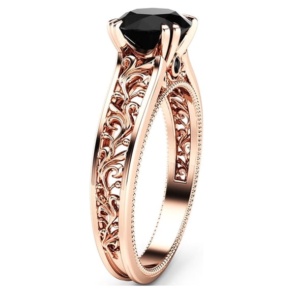 Black Diamond Engagement Ring