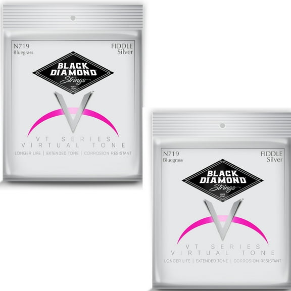 Black Diamond Fiddle Violin Strings 2 Pack N719 Silver Plated Wound
