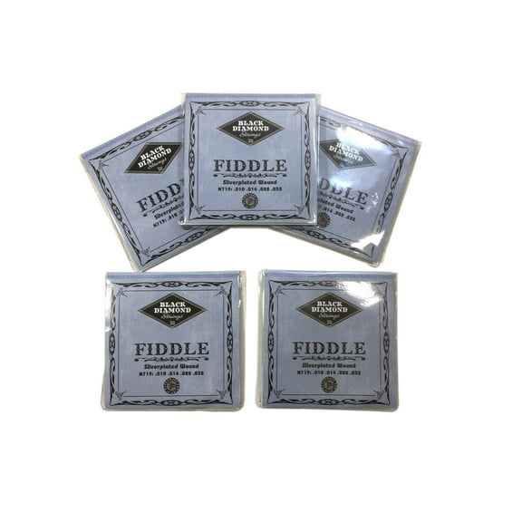 Black Diamond Fiddle Violin Strings 5 Pack N719 Silver Plated Wound