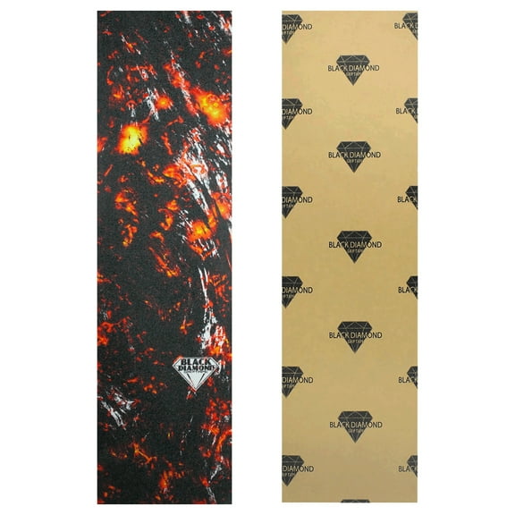 Black Diamond Grip Skateboard Graphic Griptape Sheet Lava 9" x 33" Grip Tape