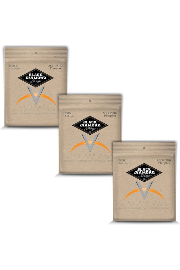 Guitar Strings 3-Pack Acoustic Light  Phosphor Bronze N600L 12-53