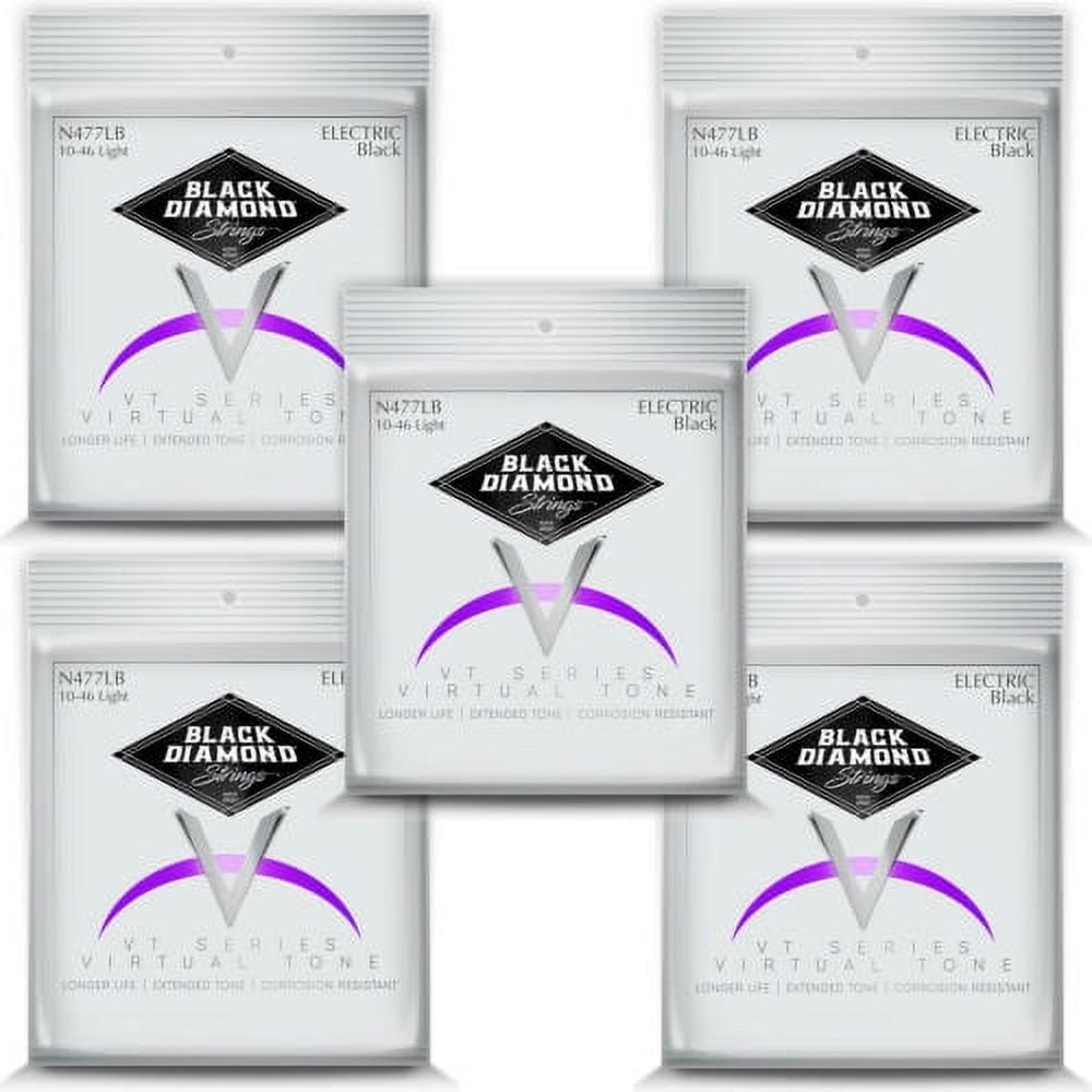 Black Diamond Guitar Strings 5-Pack Electric Extra Light 010-046 Black Steel