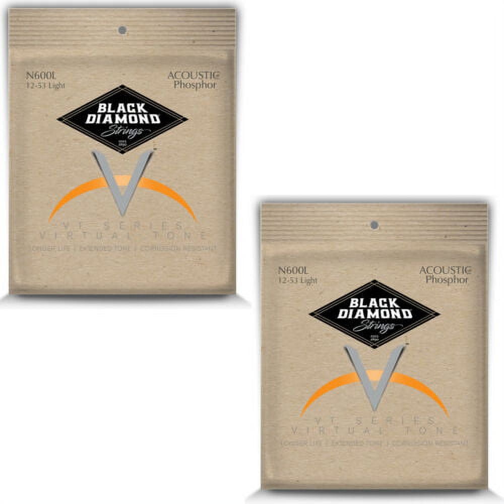 Black Diamond Guitar Strings Acoustic 2-Pack Extra Light Phosphor Bronze 10-46
