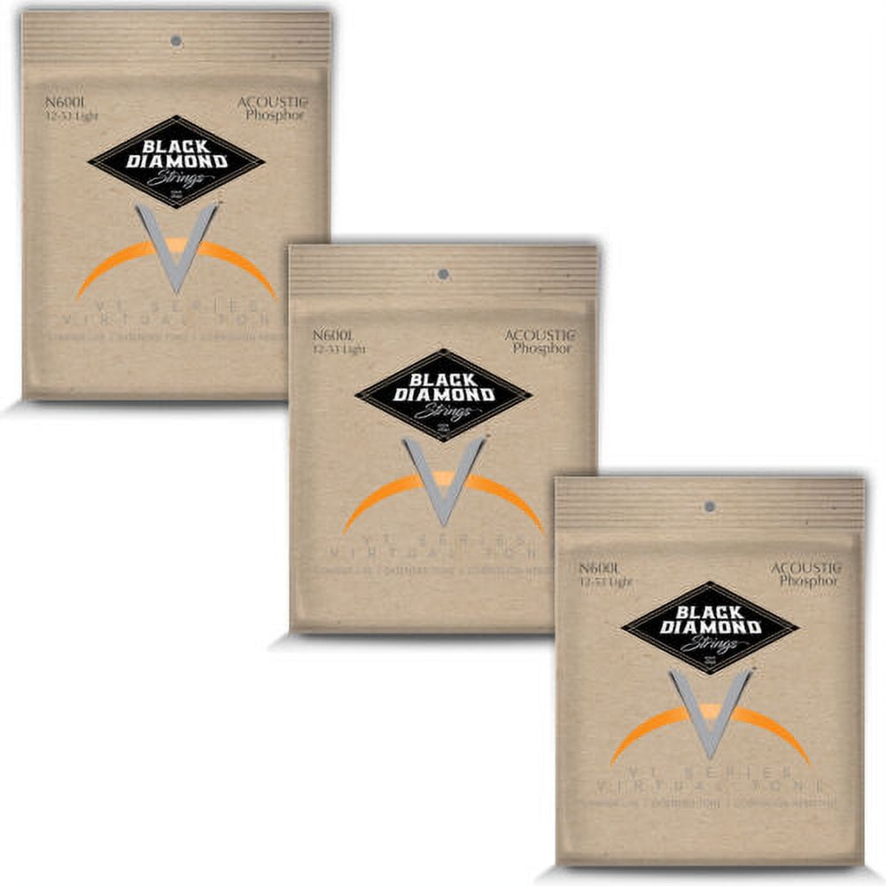 Black Diamond Guitar Strings Acoustic 3pk Extra Light Phosphor Bronze N600 10-46
