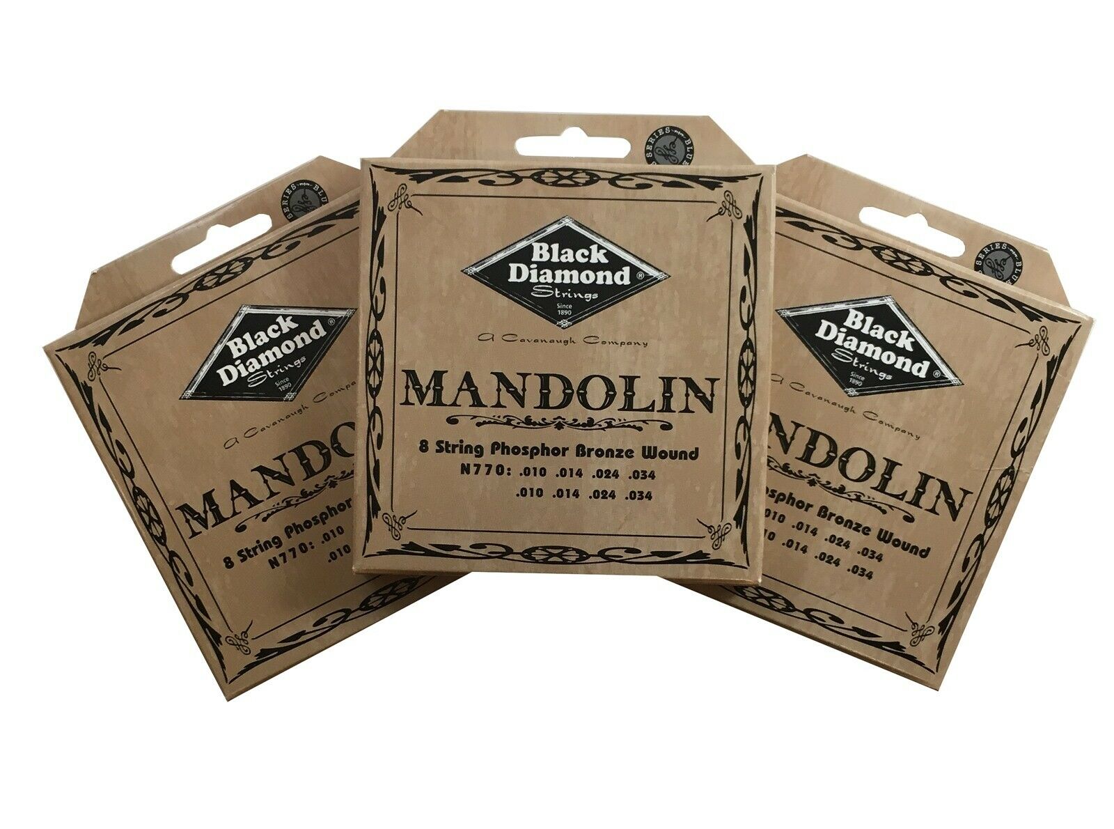 Black Diamond Mandolin Strings 3-Packs Phosphor Bronze Loop End .010 ...