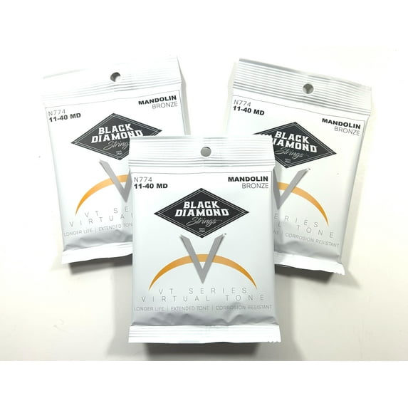 Black Diamond Mandolin Strings 3-Packs Phosphor Bronze Loop End .011-.040