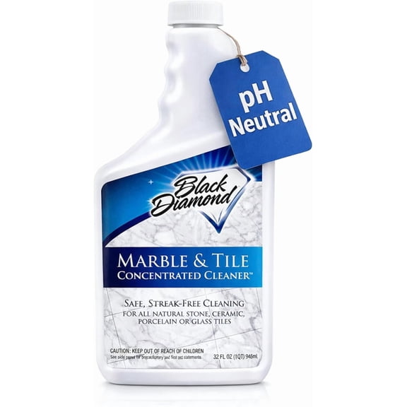 Black Diamond Marble and Tile Floor Cleaner. Suitable for ceramic, porcelain, granite, natural stone, vinyl, and linoleum without rinsing concentrate - 32 ounces