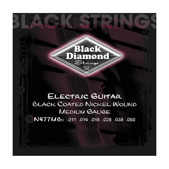Black Diamond Medium Gauge Black Coated Nickel Electric Guitar Strings