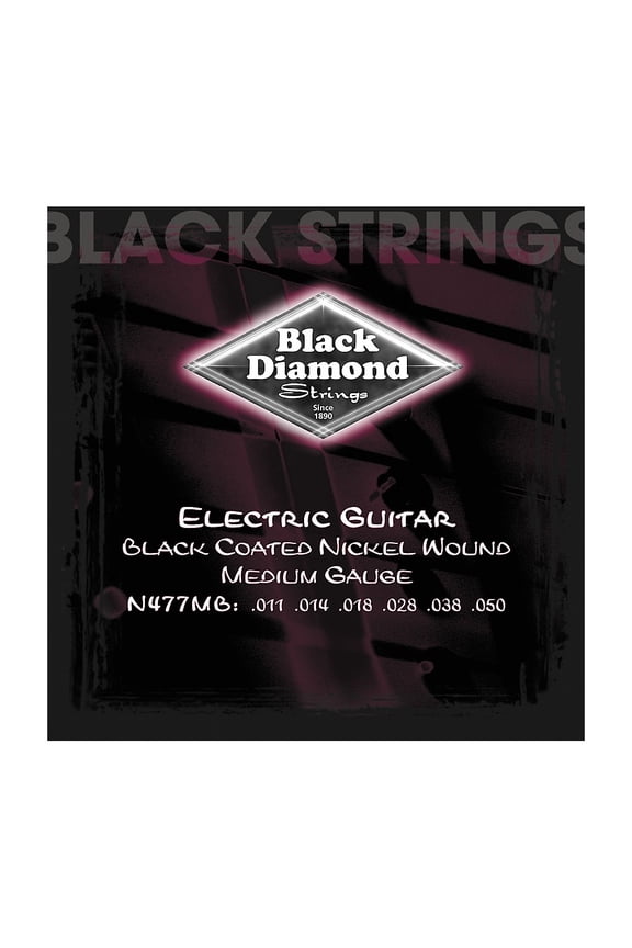 Medium Gauge Black Coated Nickel Electric Guitar Strings