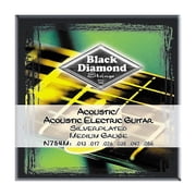 Black Diamond Medium Gauge Silver-Plated Acoustic-Electric Guitar Strings