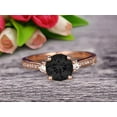 thumbnail image 1 of Black Diamond Moissanite Engagement Ring With Solid 10k Rose Gold Promise Ring Round Cut 1.75 Carat Art Deco, 1 of 6