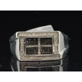 thumbnail image 1 of Black Diamond Pinky Ring White Gold Pave Square Fashion Statement Band 0.25 Ct., 1 of 6