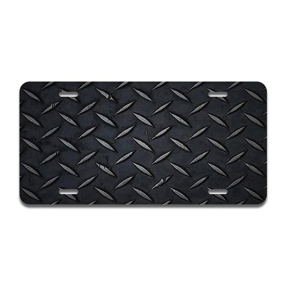 Black Diamond Plate Aluminum License Plate