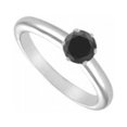 thumbnail image 1 of Black Diamond Solitaire Ring 14K White Gold 0.50 CT Diamond - Size 5.5, 1 of 1