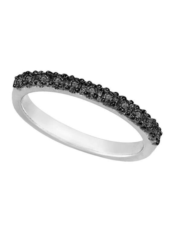Black Diamond Stackable Ring Guard in 14K White Gold (0.25ct)