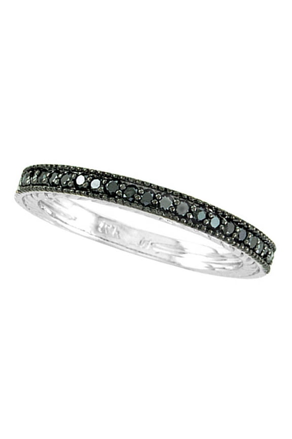 Black Diamond Stackable Ring Guard in 14K White Gold (0.312 ct)
