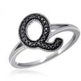 thumbnail image 1 of Black Diamond Sterling Silver Initial Spell It Out Ring, 1 of 1