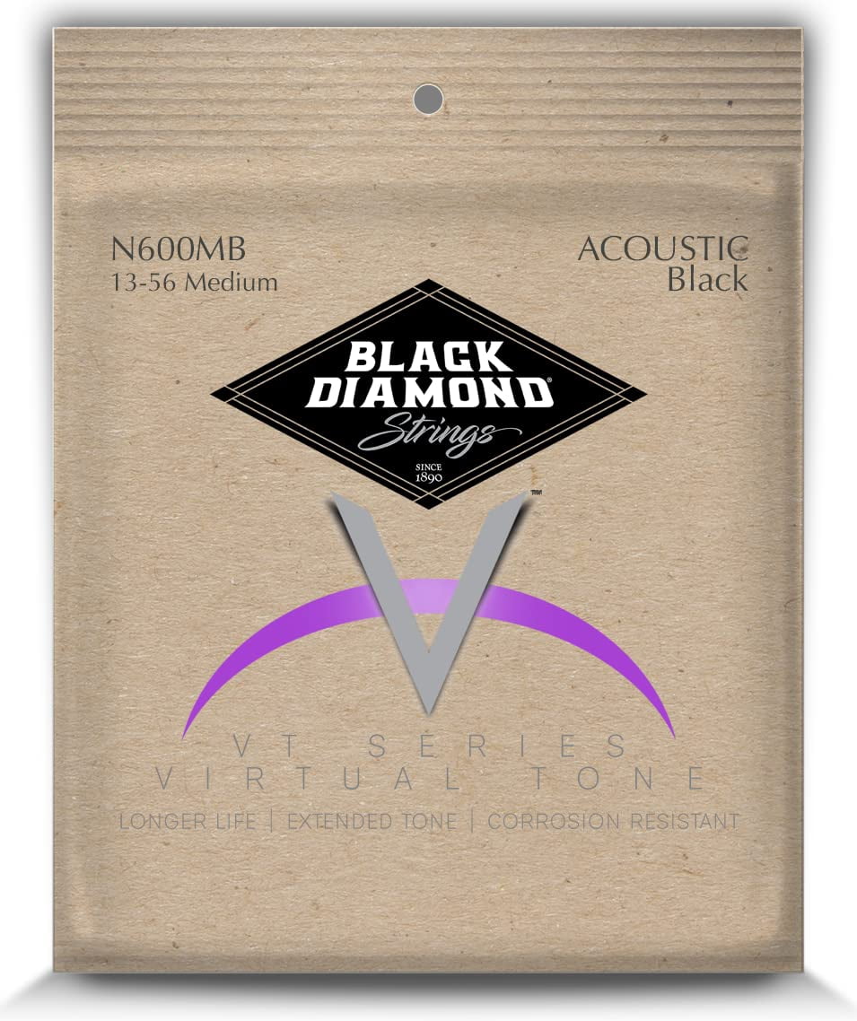 Black Diamond Strings® N600MB Acoustic Black Coated Phos Med .013BP.017BP.026PBB.035PBB.046PBB.056PBB