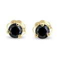 thumbnail image 1 of Black Diamond Stud Earrings Round Cut 14K Gold Earrings Three Prong Setting 1.25 CT TW, 1 of 3