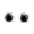 thumbnail image 1 of Black Diamond Stud Earrings Round Cut 14K White Gold Earrings Three Prong Setting 1.00 CT TW, 1 of 3