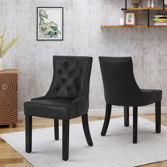 Black Diamond Tufted Microfiber Dining Set / Enhance Your Dining Experience