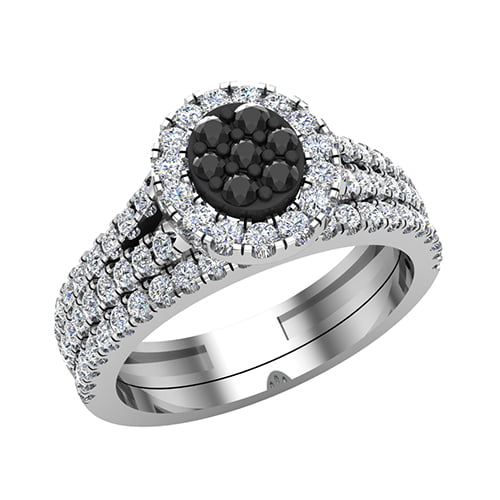 Glitz Design Diamond Wedding Ring Set for Women Round brilliant