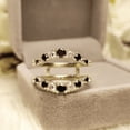 thumbnail image 1 of Black Diamond and Pink Sapphire Aggie Ring Guard in 925 Sterling Silver, 1 of 6