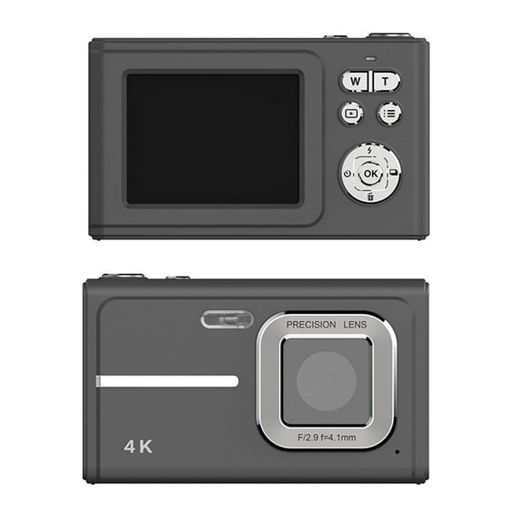 Black Digital Camera Compact Camera 2.4 Inch Screen 5X Digital Zoom 48Mp 1080P Video Rechargeable Battery Micro Sd Card Support Up To 32Gb For Beginners Kids 1Pc Weight 0.55 Lb