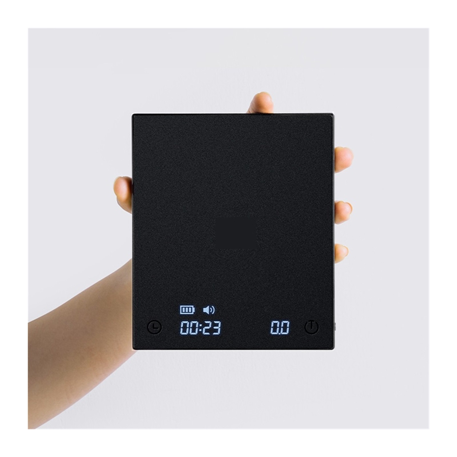 Black Digital Coffee Food Kitchen Scale with Time USB Light Weight Mini Digital Scale ,Multiple Accessories
