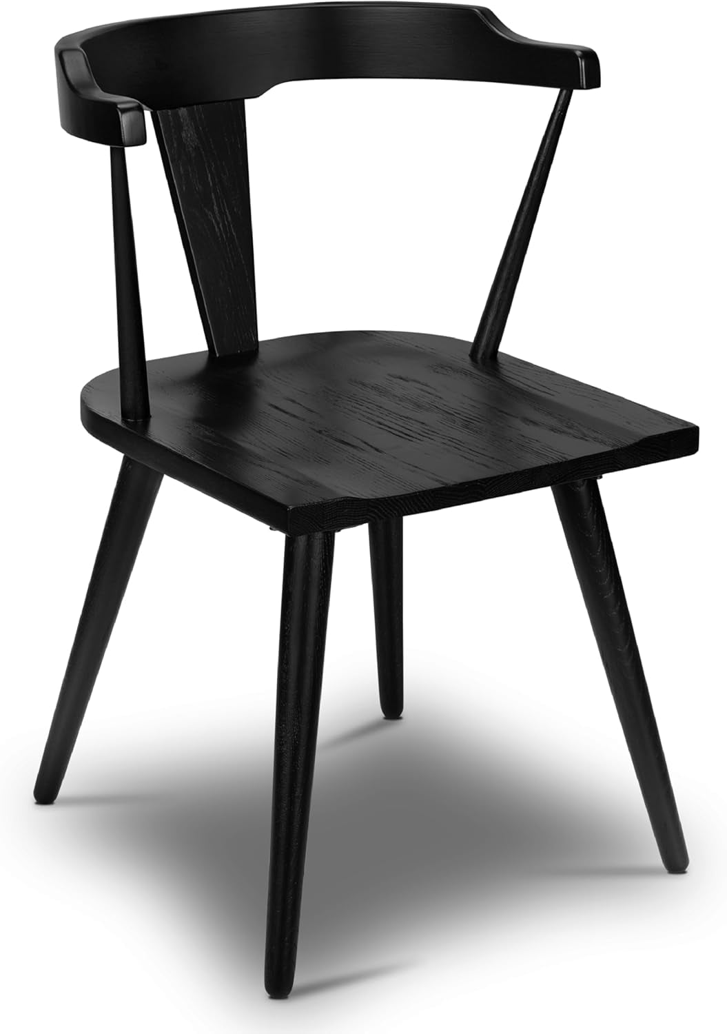 Black Dining Chair - Kitchen Dining Room Chairs - Solid Oak Wood Black ...