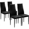thumbnail image 1 of Black Dining Chair Set of 4, Leather Dining Chairs with Curved Back & Foot Cap Protection for Dining Kitchen Living Room, 300lbs Capacity, 1 of 7