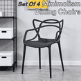 thumbnail image 1 of Black Dining Chair Set of 4 - Modern Accent Chairs with Premium Seat Shell Sturdy Metal Legs, Easy Clean Tool-Free Assembly for Home Office, 1 of 10