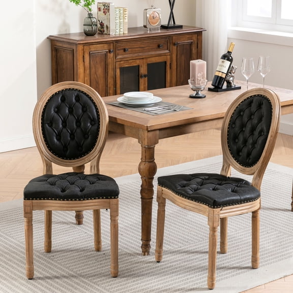 Black Dining Chair Set with Adjustable Pegs / Convenient for Dining Room Use