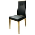thumbnail image 1 of Black Dining Chair with Brushed Gold Stainless Steel legs Set of 4, 1 of 3
