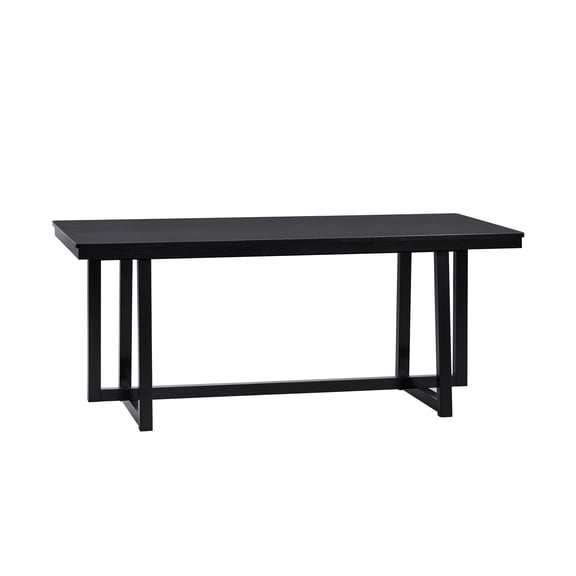 Black Dining Table With Materials - 100lbs Weight Capacity, Wooden Base, Made Up Of , Veneer And Synthetic Wood Supported For A Timeless Design Classic Rectangular Shape, Comprised An Enduring Piece