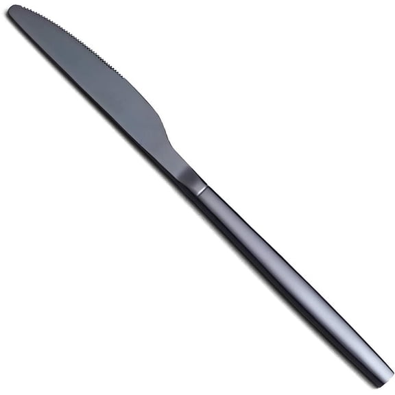 Black Dinner Knives Set Of 4, Titanium Shiny Black Plating Stainless Steel Dinner Knife, Butter Knife Table Knives Dishwasher Safe