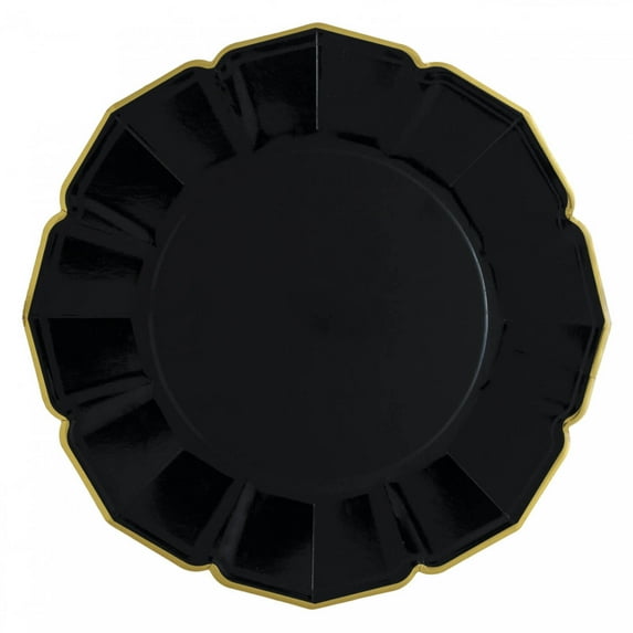 Black Dinner Plates | Unique Porcelain Inspired Party Paper Plates