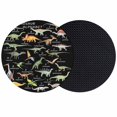 thumbnail image 1 of Black Dinosaur Coasters Set of 2, Absorbent Coasters for Drinks, Vintage Letters Farm Animals Coaster for Desk Coffee Table Protection, Home Decor House Warming Gifts 4", 1 of 8