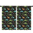 thumbnail image 1 of Black Dinosaurs Eggs Cacti Pattern Insulated Teens Curtains Set Of 2, Bedroom Essentials, Toddler Room Decor 52"x84", 1 of 5